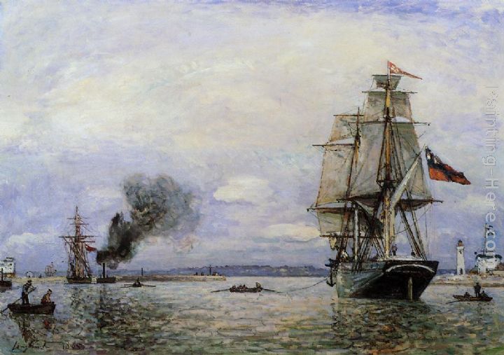 Leaving the Port of Honfleur painting - Johan Barthold Jongkind Leaving the Port of Honfleur art painting